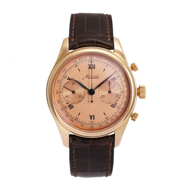 Minerva Chronograph Salmon dial - M132000 – Mr Watchley