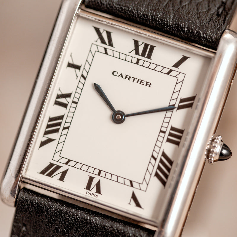 Cartier Tank Louis Automatique Jumbo - 1970's - White gold - Full se – Mr  Watchley