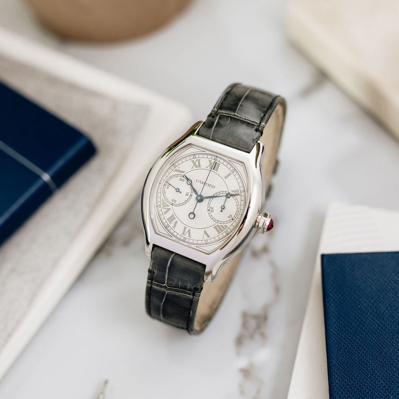 Cartier Tortue Monopoussoir Chronograph Platinum - WHTO0008 - 4574