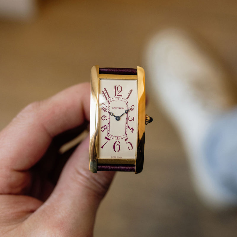 Cartier Tank Cintrée NSO - Yellow gold - Burgundy