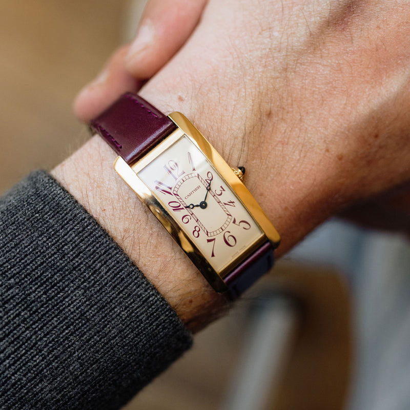 Cartier Tank Cintrée NSO - Yellow gold - Burgundy