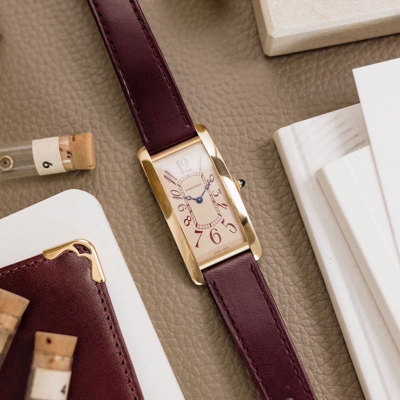 Cartier Tank Cintrée NSO - Yellow gold - Burgundy