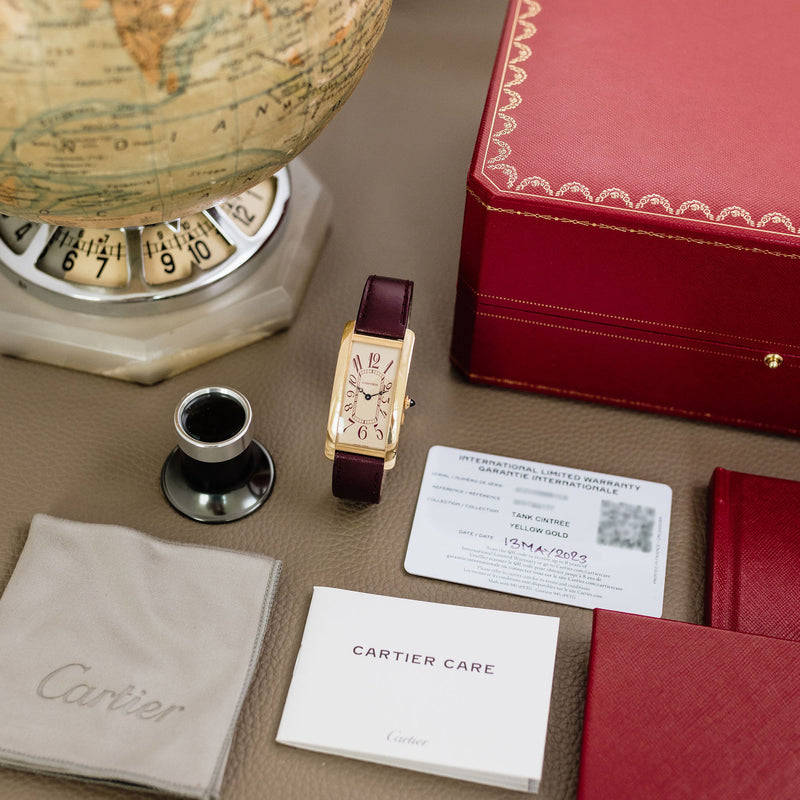 Cartier Tank Cintrée NSO - Yellow gold - Burgundy