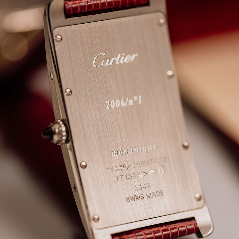 Cartier Tank Cintrée - 2006 Platinum custom order N° 1 - Full set