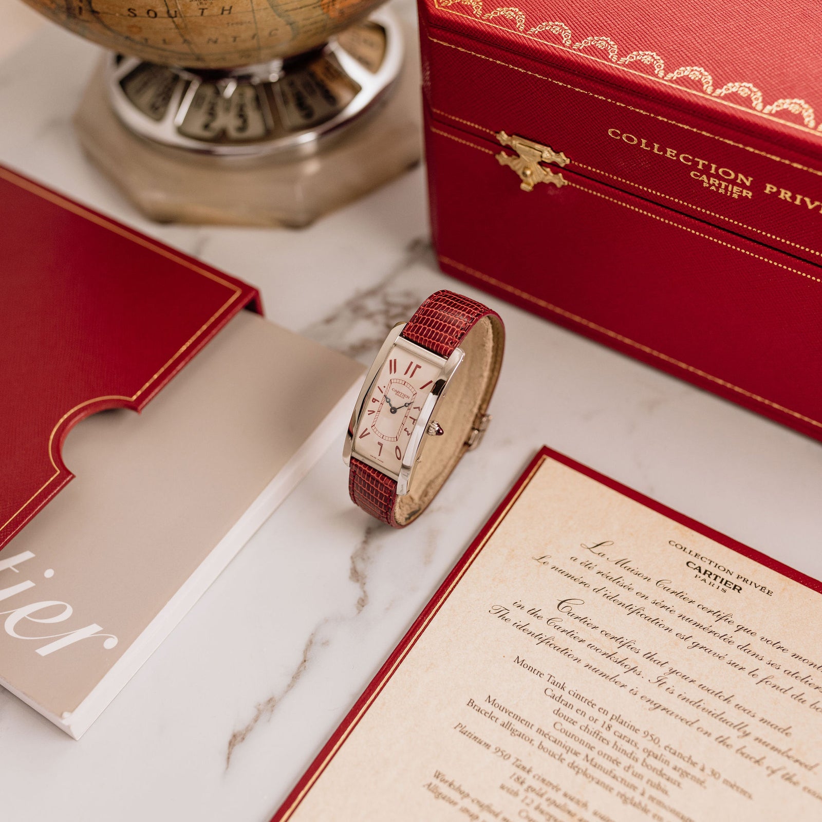 Cartier Tank Cintrée - 2006 Platinum custom order N° 1 - Full set