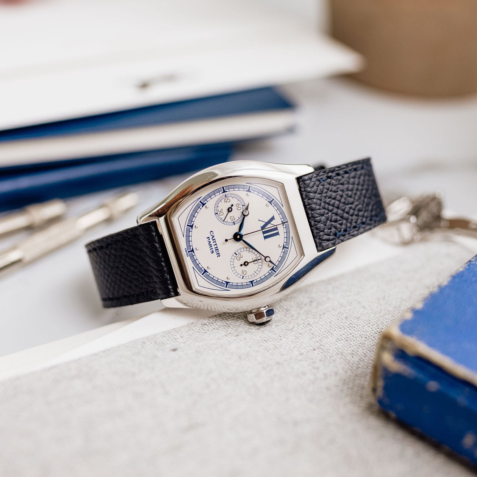 Cartier Tortue Monopoussoir - White gold - 2396 - Full set – Mr
