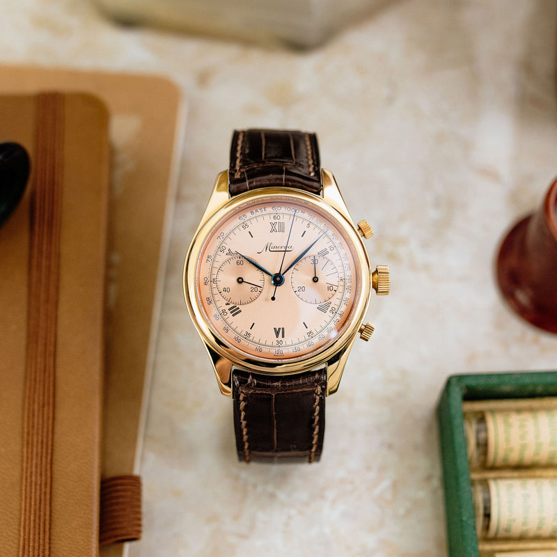 Minerva Chronograph Salmon dial - M132000