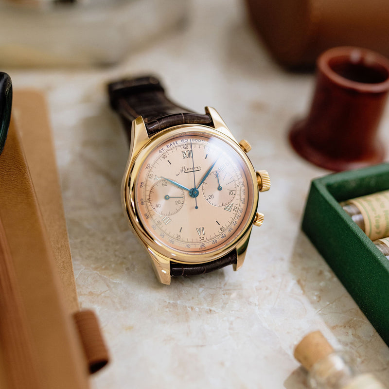 Minerva Chronograph Salmon dial - M132000