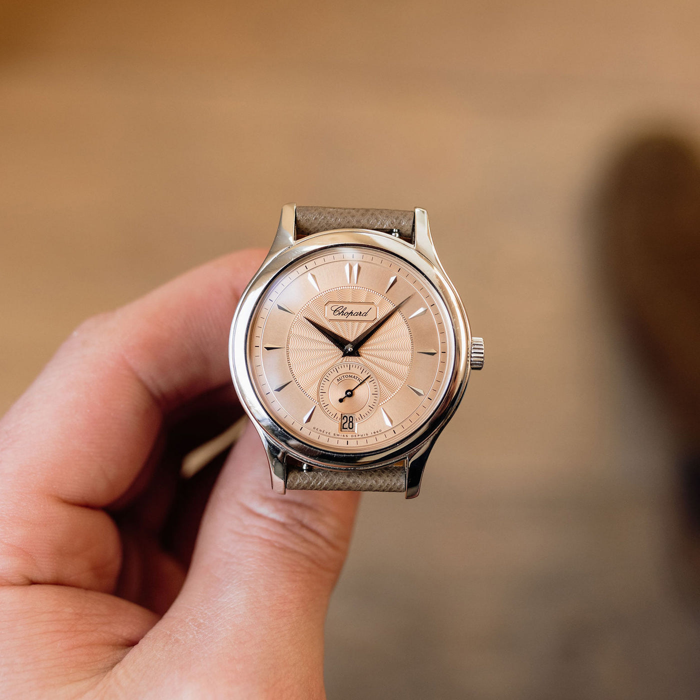 Chopard L.U.C. 1860 Platinum - Salmon Guilloché dial - 16/91860/2