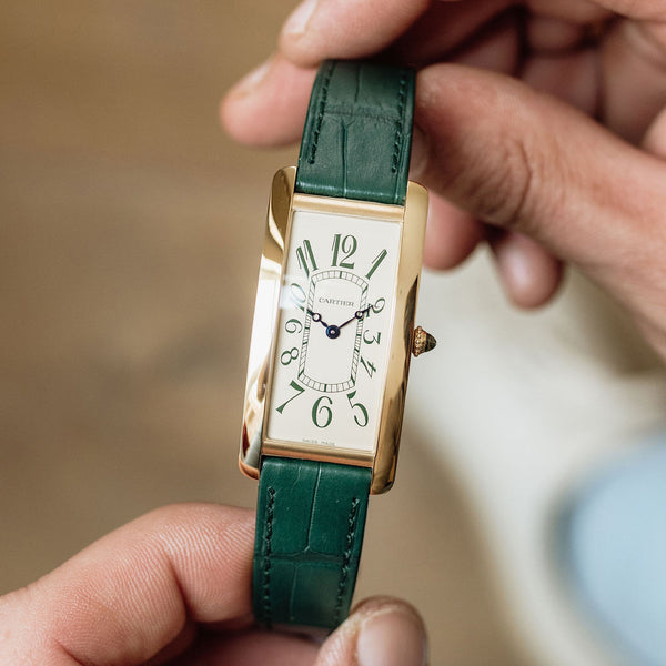 Cartier Tank Cintrée NSO - Yellow gold - Green numerals 4123