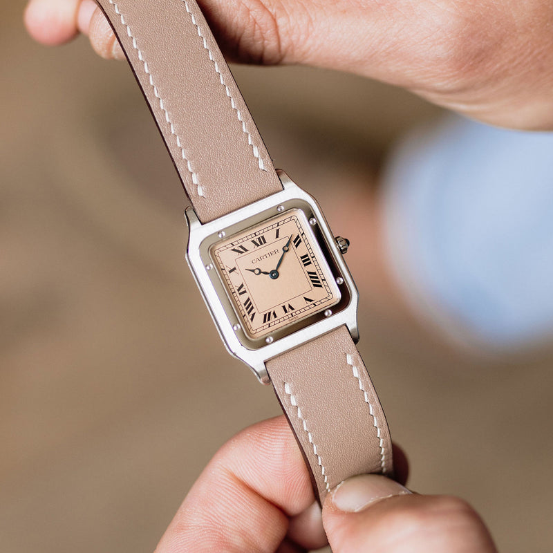 Cartier Santos Dumont 90th anniversary - Platinum - Salmon dial