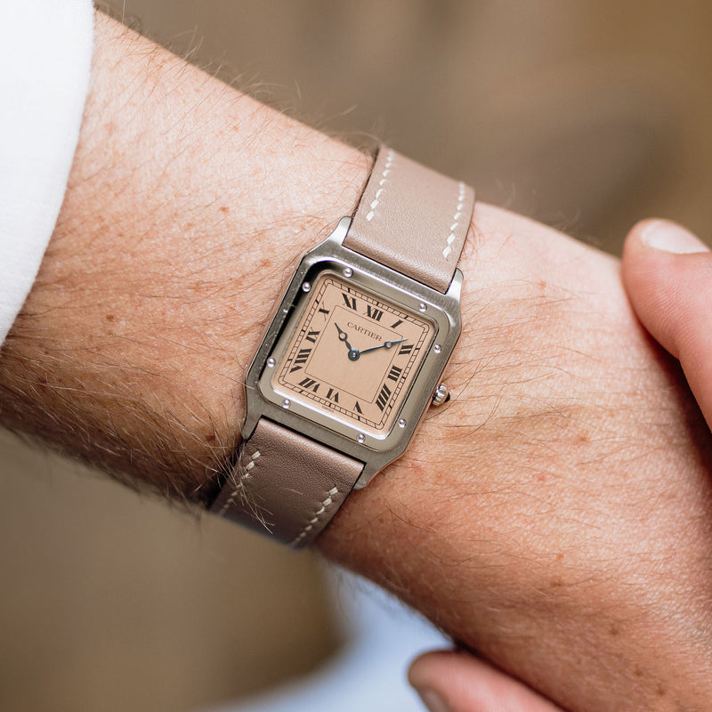 Cartier Santos Dumont 90th anniversary - Platinum - Salmon dial