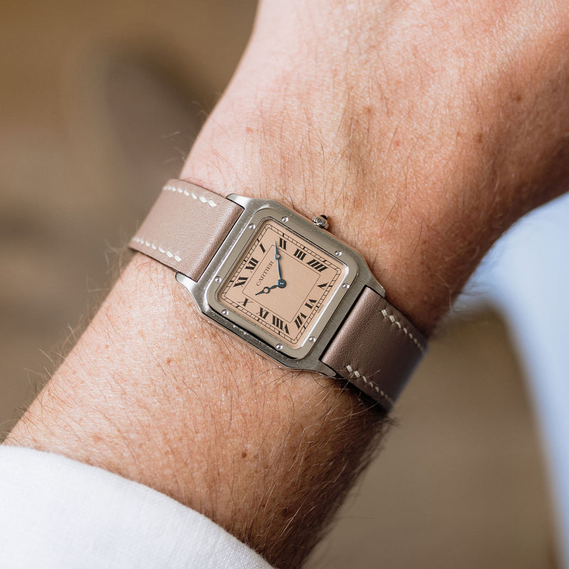 Cartier Santos Dumont 90th anniversary - Platinum - Salmon dial