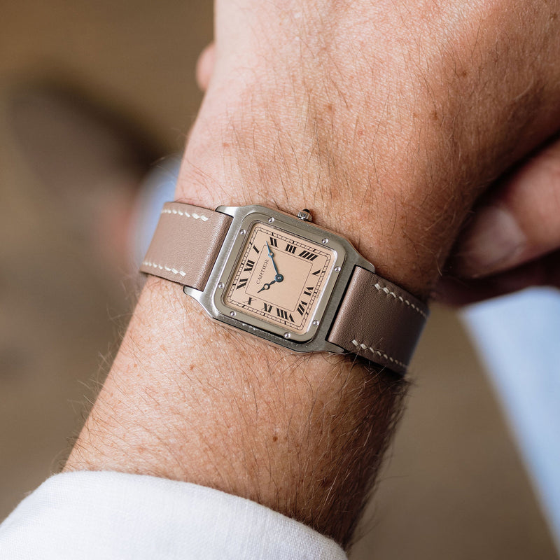 Cartier Santos Dumont 90th anniversary - Platinum - Salmon dial
