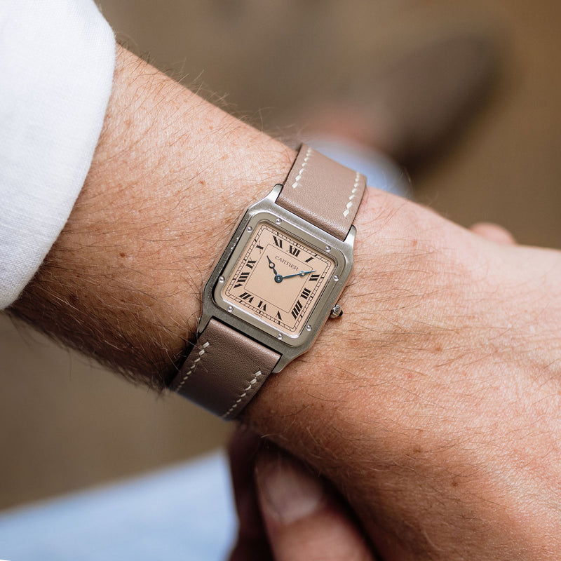 Cartier Santos Dumont 90th anniversary - Platinum - Salmon dial