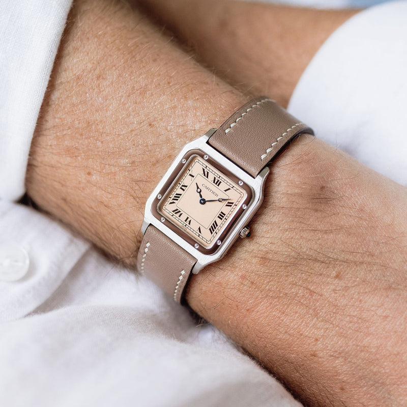 Cartier Santos Dumont 90th anniversary - Platinum - Salmon dial