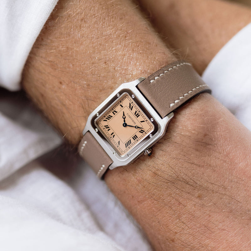 Cartier Santos Dumont 90th anniversary - Platinum - Salmon dial