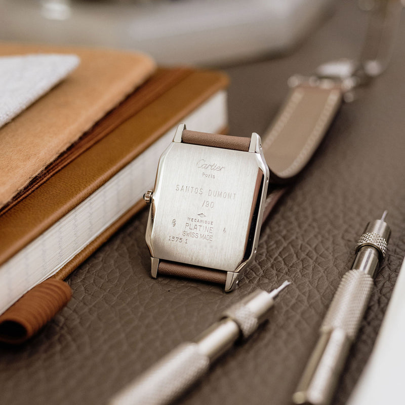 Cartier Santos Dumont 90th anniversary - Platinum - Salmon dial