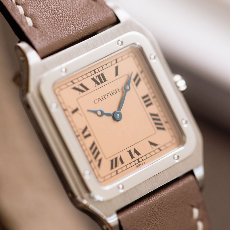 Cartier Santos Dumont 90th anniversary - Platinum - Salmon dial