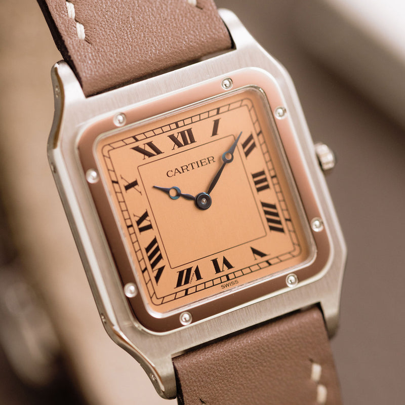 Cartier Santos Dumont 90th anniversary - Platinum - Salmon dial