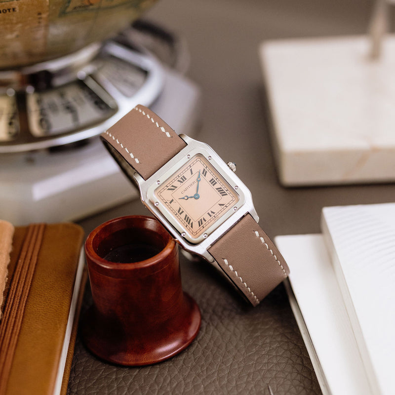 Cartier Santos Dumont 90th anniversary - Platinum - Salmon dial
