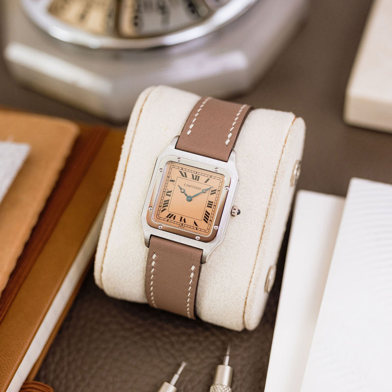 Cartier Santos Dumont 90th anniversary - Platinum - Salmon dial