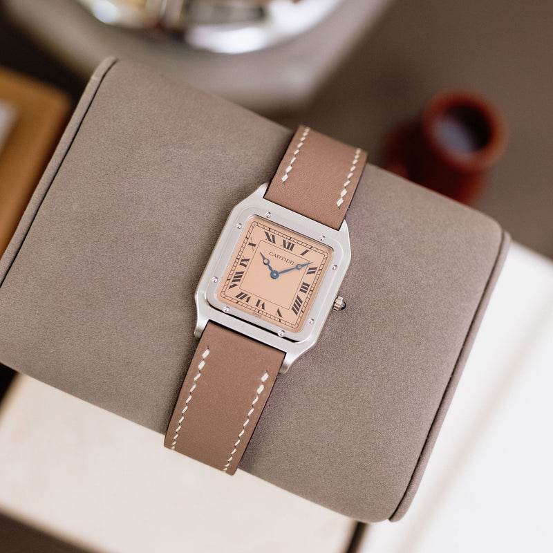 Cartier Santos Dumont 90th anniversary - Platinum - Salmon dial