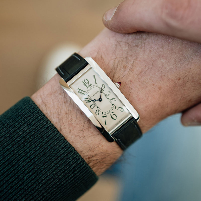 Cartier Tank Cintrée NSO - Platinum - Green Arabic Numerals – Mr