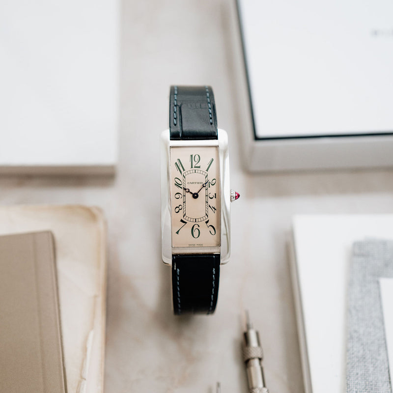 Cartier Tank Cintrée NSO - Platinum - Green Arabic Numerals – Mr