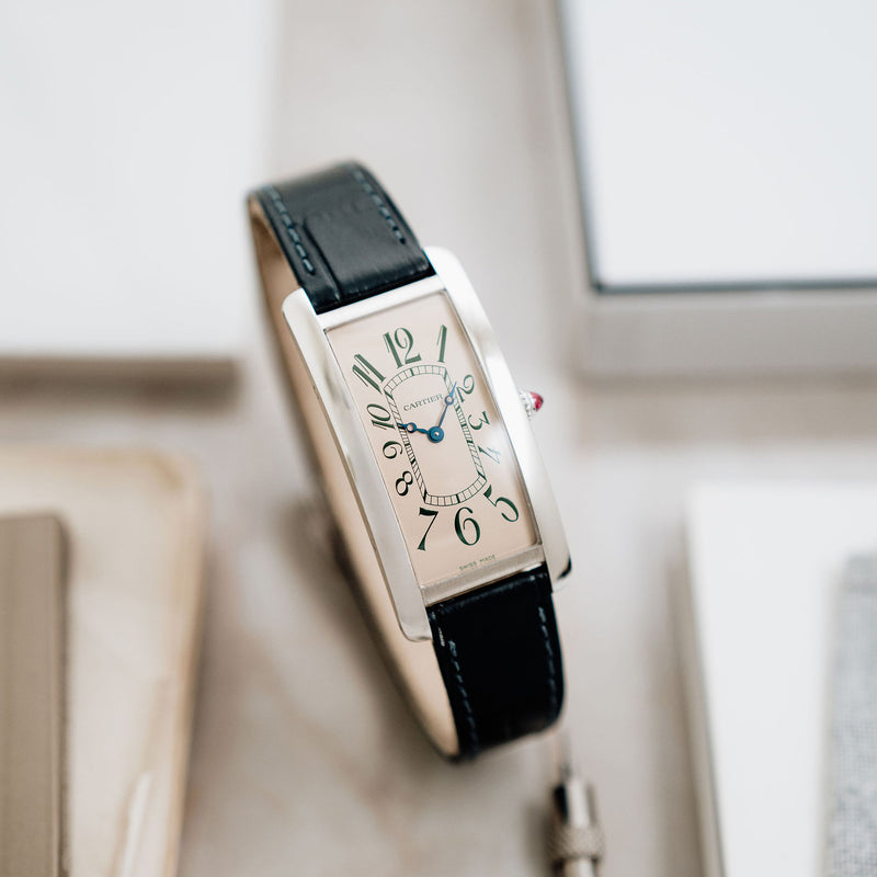 Cartier Tank Cintrée NSO - Platinum - Green Arabic Numerals – Mr