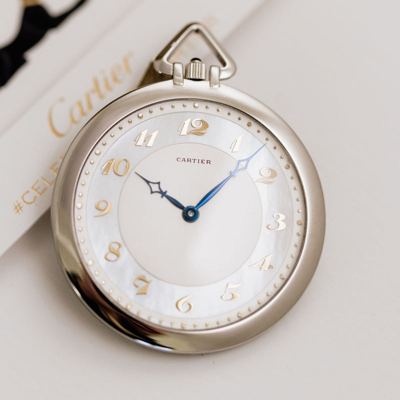 Cartier Platinum Pocket watch - Mother of pearl dial - Anno 1929