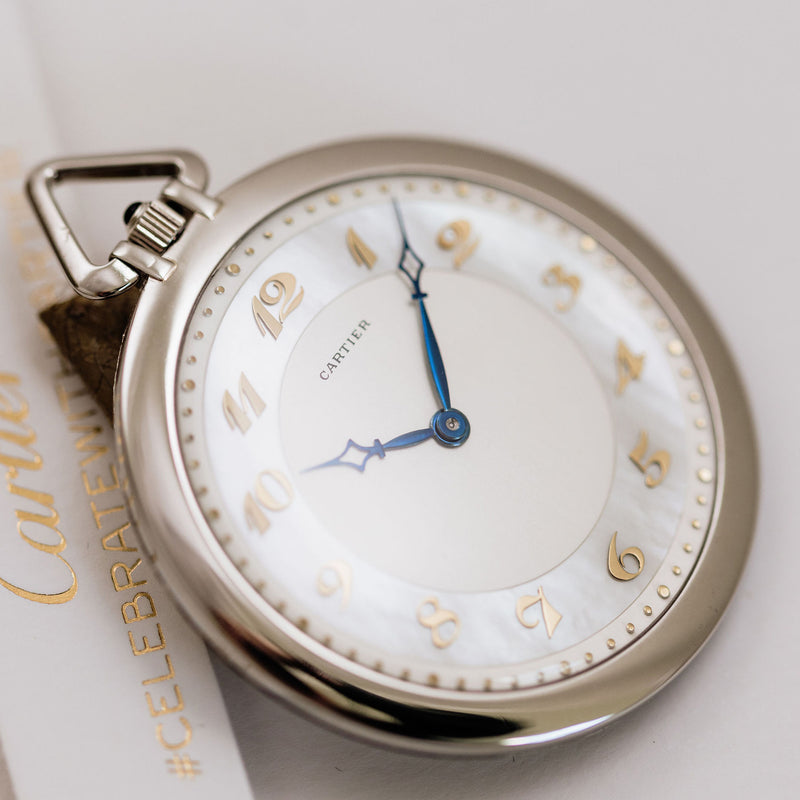 Cartier Platinum Pocket watch - Mother of pearl dial - Anno 1929