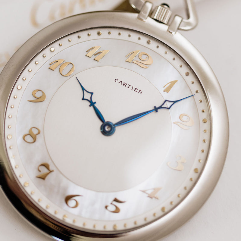 Cartier Platinum Pocket watch - Mother of pearl dial - Anno 1929