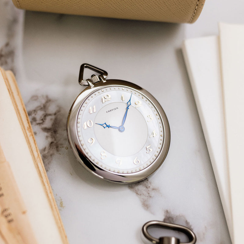 Cartier Platinum Pocket watch - Mother of pearl dial - Anno 1929