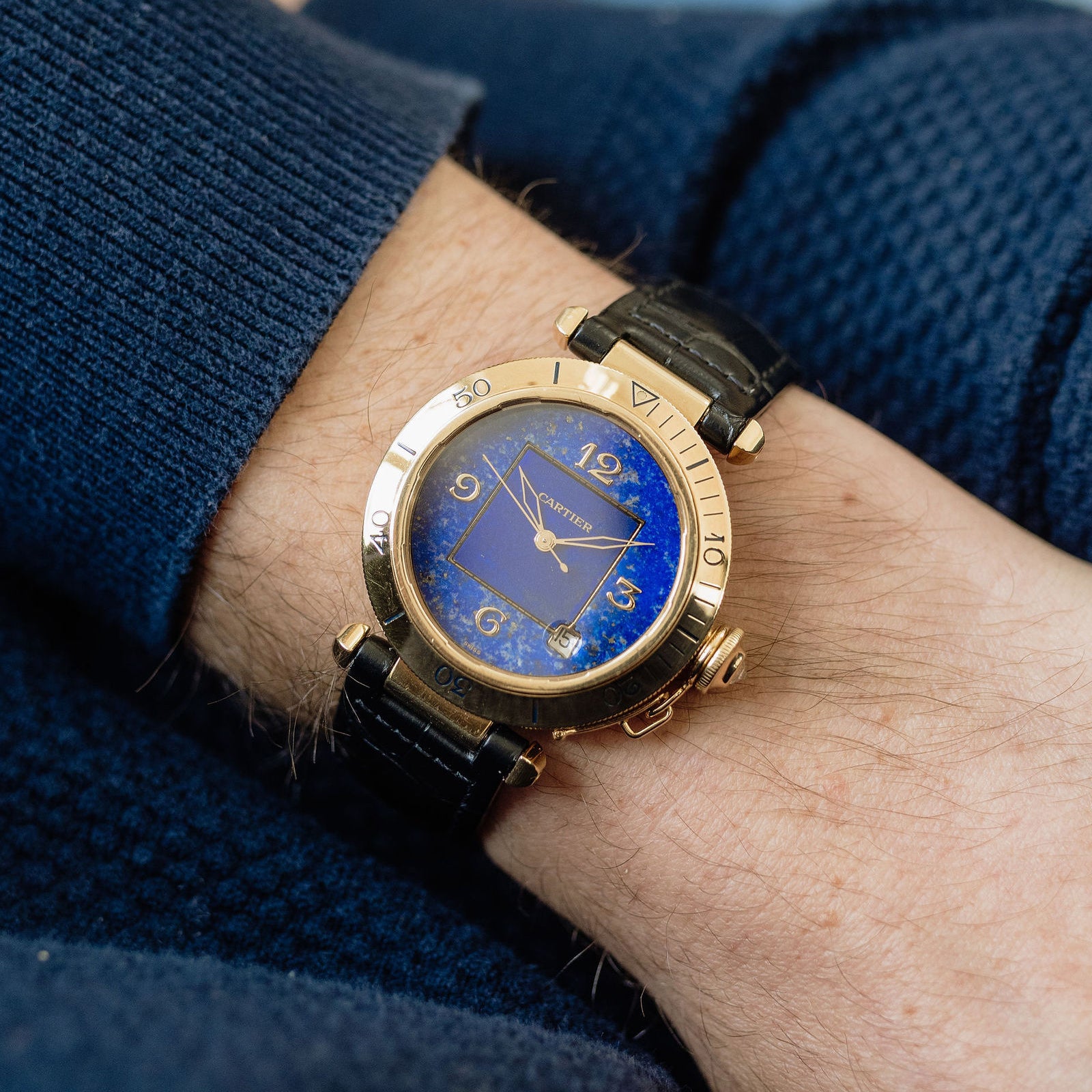 Cartier Pasha Ref. 1023 - Lapis Lazuli Dial with removable diamond