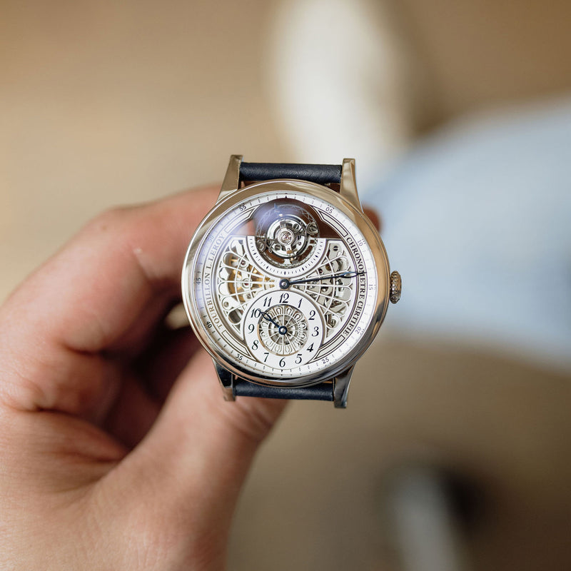 L. Leroy Osmior Tourbillon Régulateur Squelette Art Déco Or Blanc