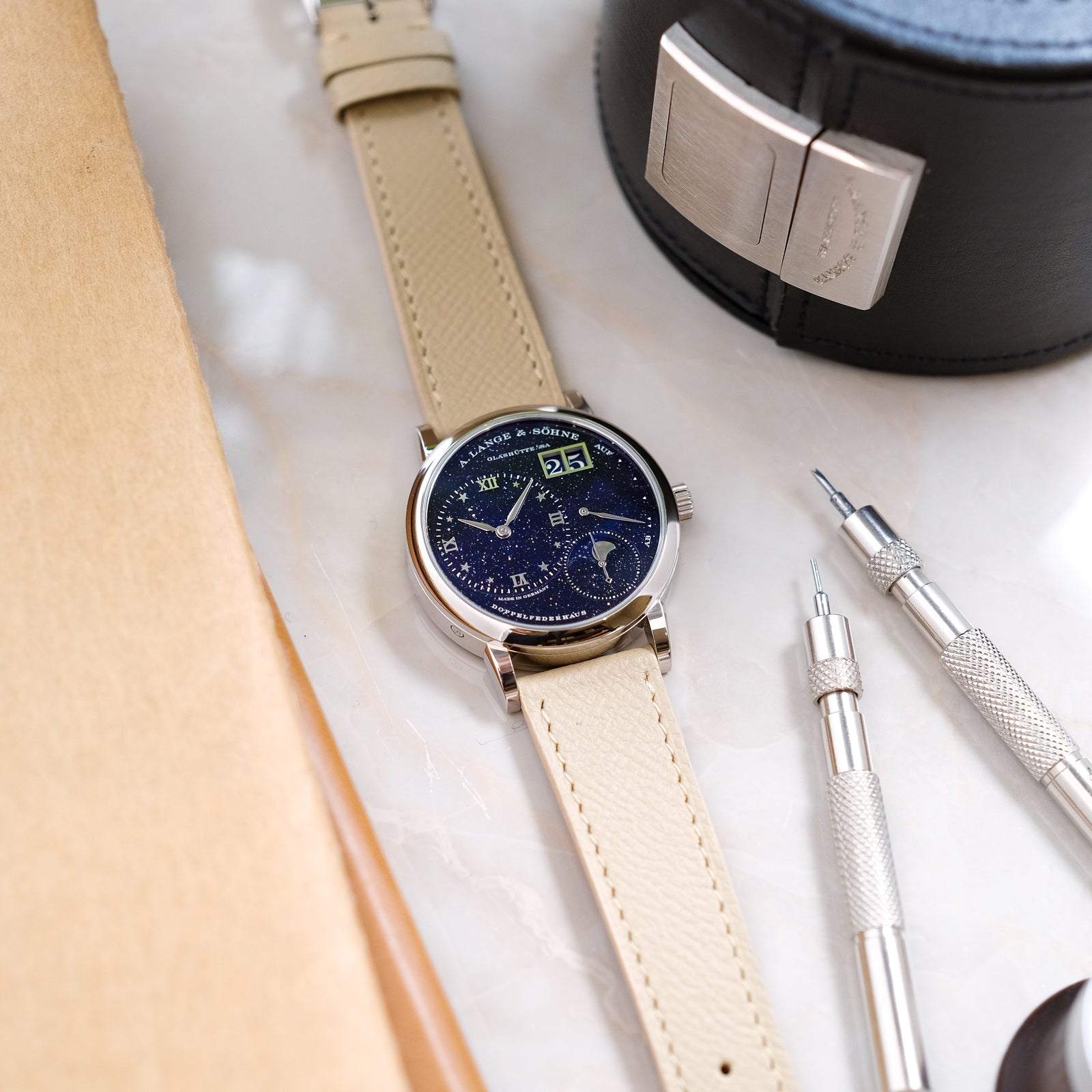 A. Lange & Söhne Little Lange 1 Moon Phase Gold Flux dial