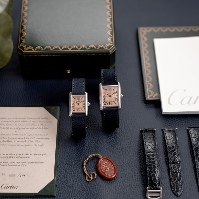 Cartier Must de - 13 Rue de la Paix - Guilloché Salmon dial - Ref. 2416 Small model
