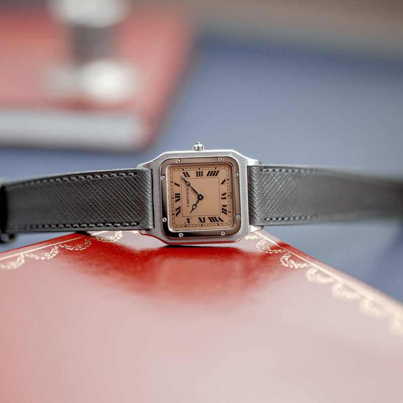Cartier Santos Dumont 90th anniversary 1575 Platinum Salmon dial