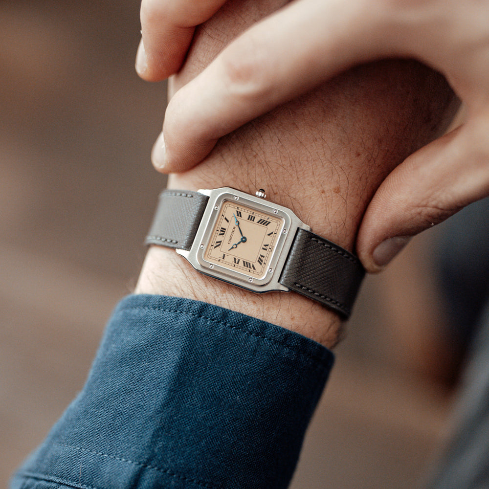 Cartier Santos Dumont 90th anniversary - 1575 Platinum Salmon dial