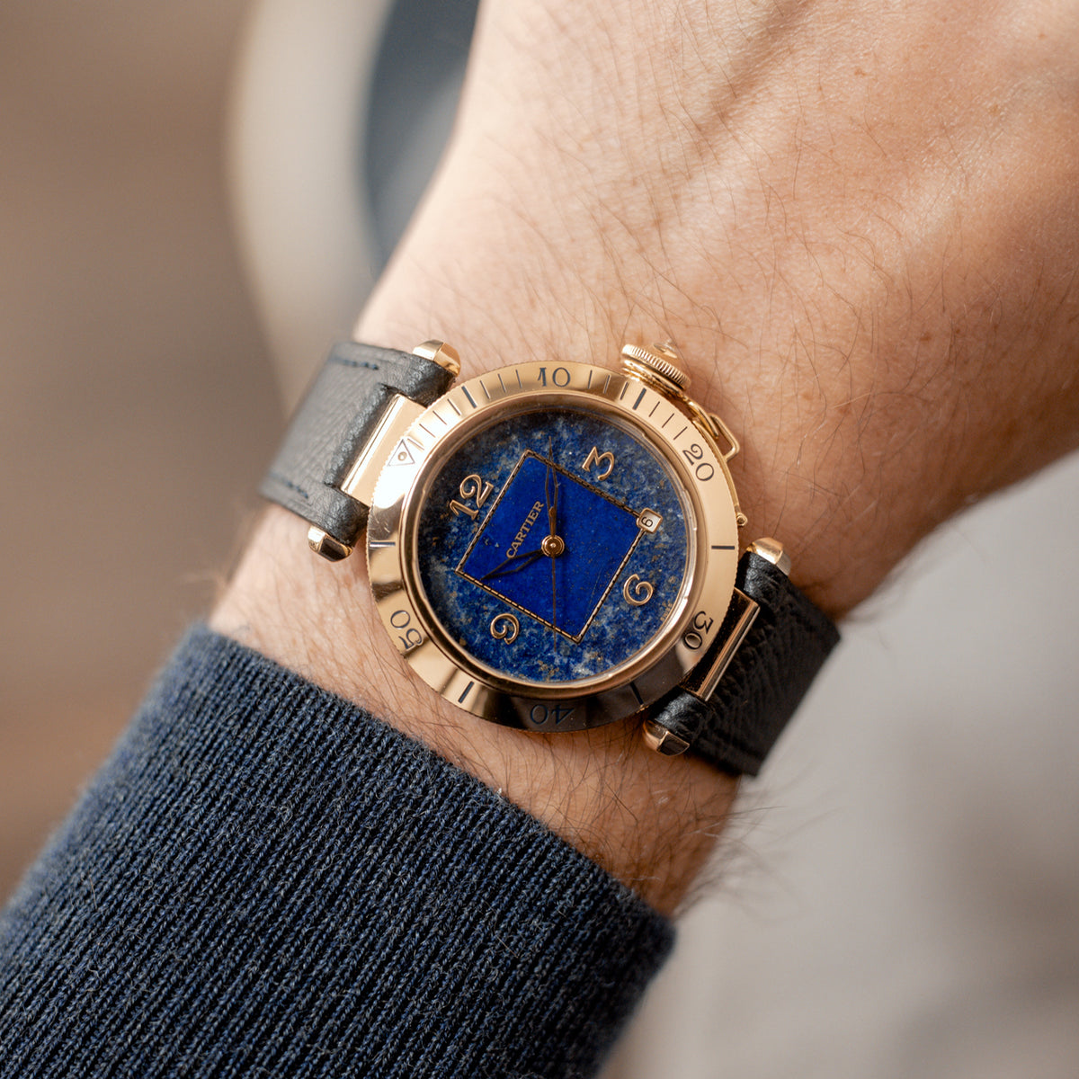 Cartier Pasha Ref. 1023 - Yellow Gold - Lapis Lazuli – Mr Watchley