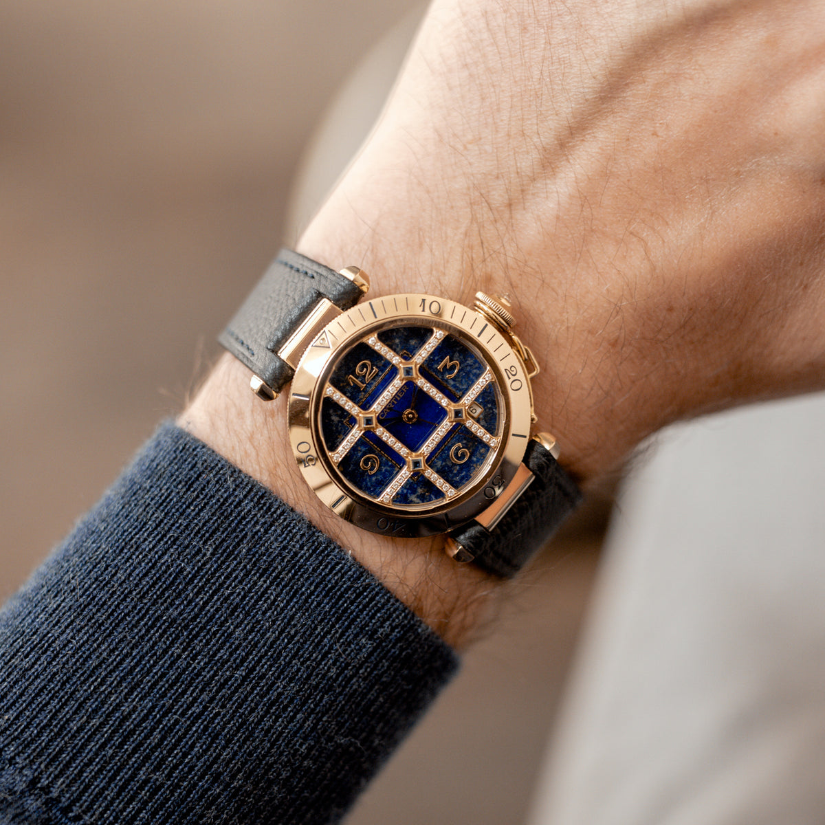 Cartier Pasha Ref. 1023 Yellow Gold Lapis Lazuli Mr Watchley