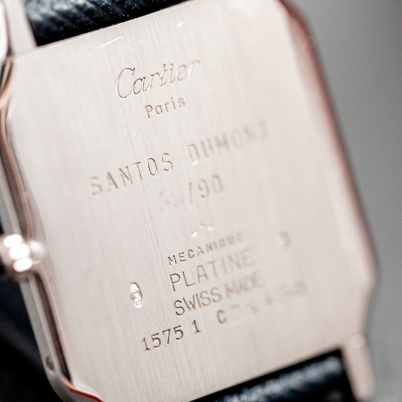 Cartier Santos Dumont 90th anniversary - Platinum - Salmon dial
