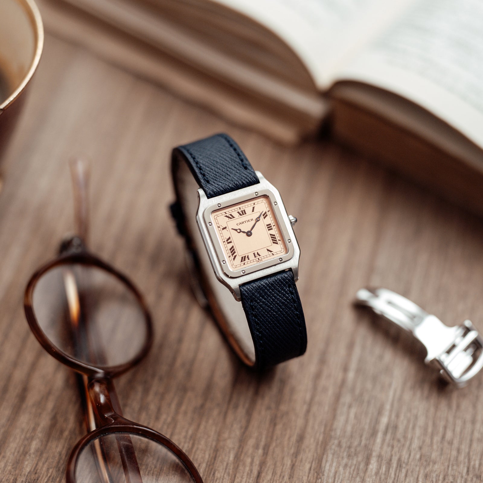 Cartier Santos Dumont 90th anniversary - 1575 Platinum Salmon dial